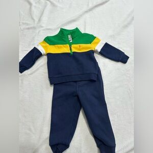 Ralph Lauren navy boys 18m Quarter-Zip Tracksuit